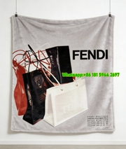 Fendi Red Black White Flannel Sofa Throw Blanket Vintage Wall Decor IMG_9536